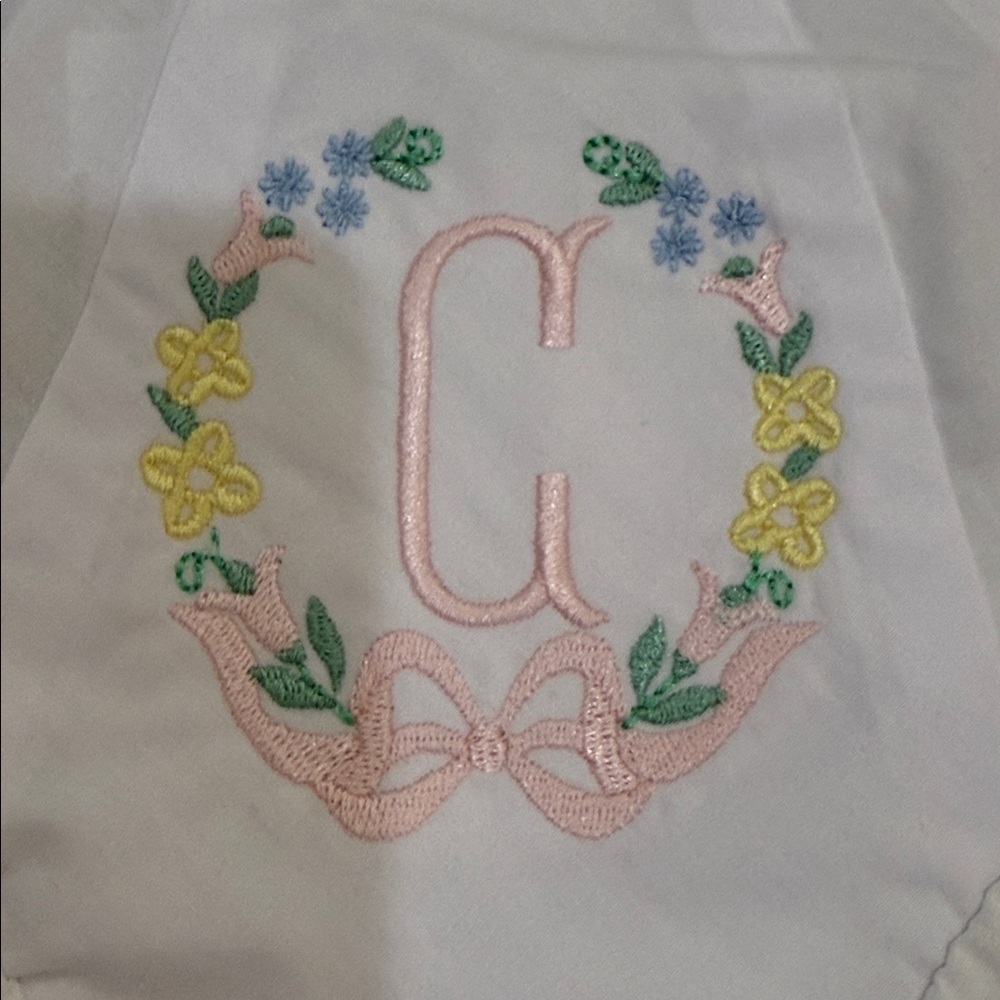 ‘C’ Floral & Bow Monogrammed Bloomers NWOT - Picture 2 of 5